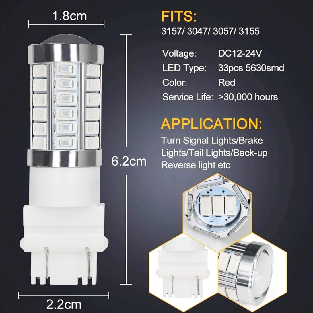 Amazon | X-STYLE S25 G18 シングル LED 電球 12V 1156 33連